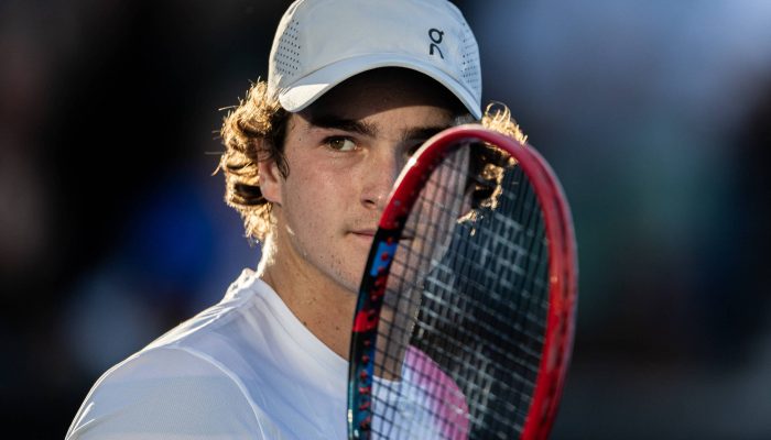 João Fonseca ao vencer o russo Andrey Rublev no Aberto da Austrália de 2025
             -       
        Jaimi Joy - 14.jan.25/Reuters