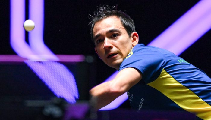 Hugo Calderano durante etapa de Macau
             -       
        Cheong Kam Ka - 14.set.2025/Xinhua