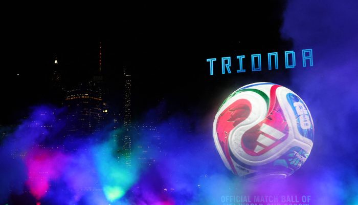 A bola da Copa de 2026, chamada 'Trionda', é apresentada em Nova York
             -       
        Sarah Stier - 2.out.25/Getty Images/AFP