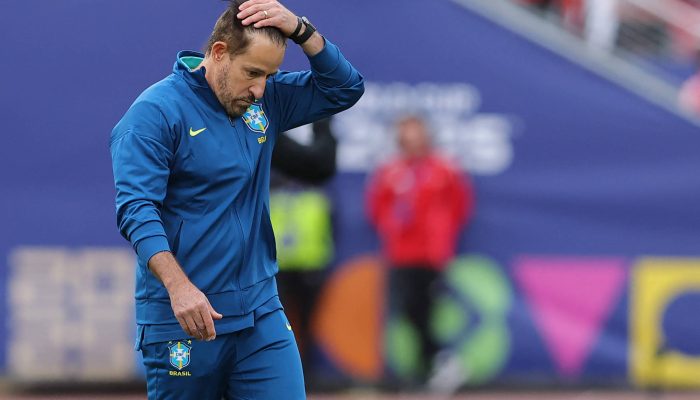 Ramon Menezes durante derrota do Brasil para a Espanha no Mundial Sub20, em Santiago
             -       
        Javier Torres - 4.out.2025/AFP