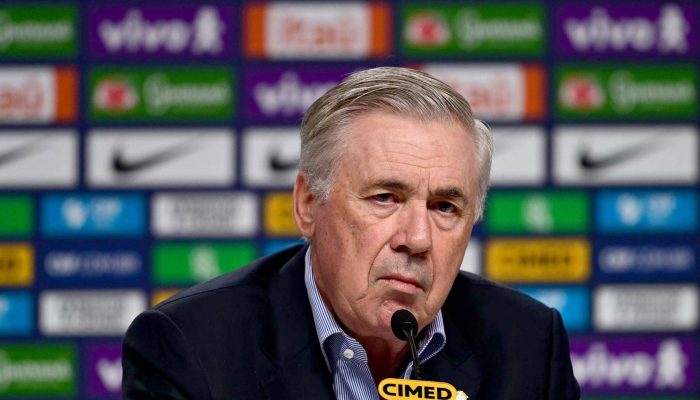 Ancelotti na apresentação dos convocados para os amistosos contra Coreia do Sul e Japão
             -       
        Pablo Porciúncula - 1°.out.25/AFP