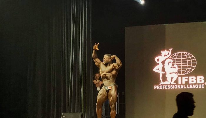 Terrence Ruffin durante as prévias do Mr. Olympia Brasil 2025
             -       
        Matheus Macarroni