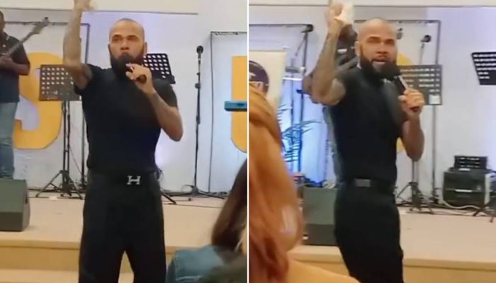 Ex-jogador de futebol Daniel Alves é filmado durante pregação em igreja na Espanha
             -       
        Reprodução
