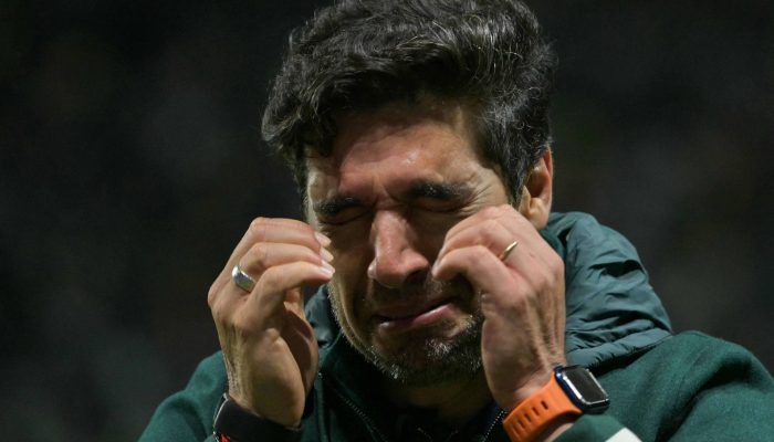 Abel Ferreira se emociona com a vaga na final da Libertadores
             -       
        Nelson Almeida/AFP