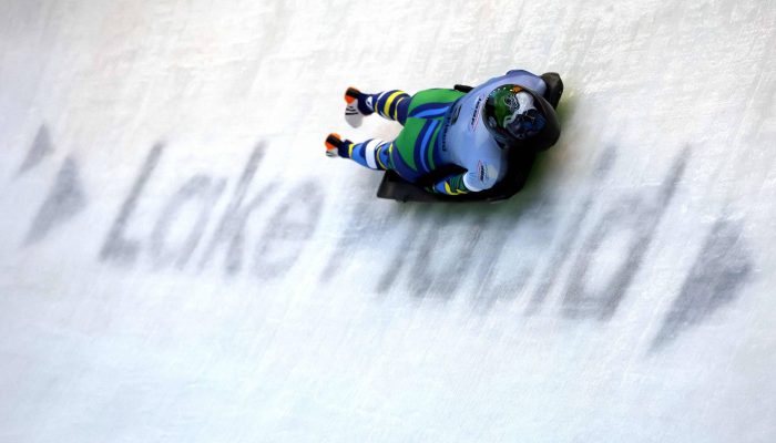 Nicole Silveira em prova do Campeonato Mundial da Federação Internacional de Bobsleigh e Skeleton, em Lake Placid (EUA)
             -       
        Al Bello - 6.mar.25/Getty Images via AFP