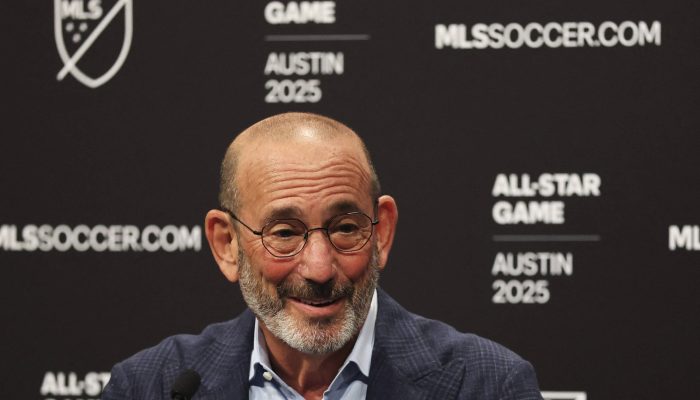 O dirigente máximo da MLS, o comissário Don Garber, concede entrevista antes do Jogo das Estrelas deste ano
             -       
        Stacy Revere - 23.jul.25/Getty Images via AFP