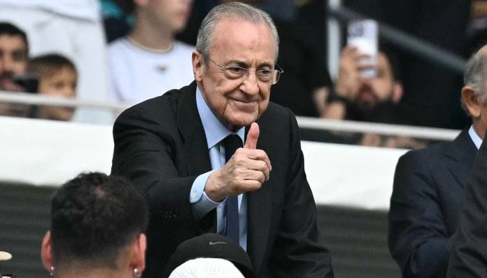 Presidente do Real Madrid, Florentino Pérez, durante a Copa do Mundo de Clubes, em Miami 
             -       
        Chandan Khanna - 1º.jul.2025/AFP