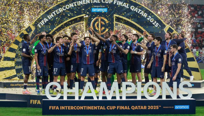 PSG celebra a conquista da Copa Intercontinental
             -       
        Karim Jaafar/AFP