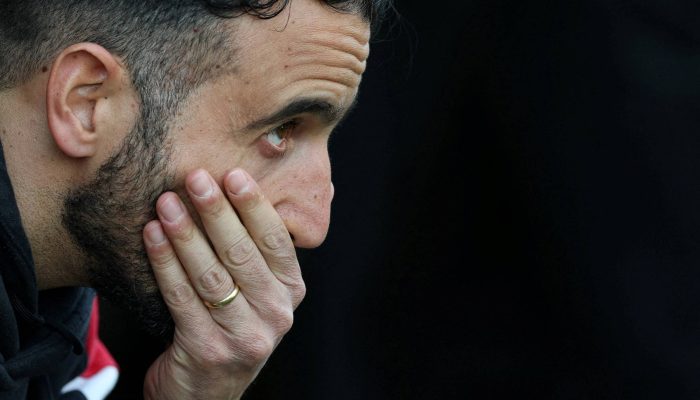 O técnico português Ruben Amorim, demitido depois de 14 meses no Manchester United, em jogo contra o Bournemouth na Premier League
             -       
        Paul Childs - 27.abr.25/Action Images via Reuters