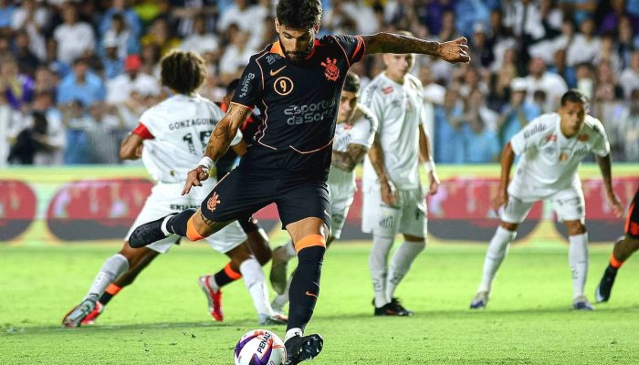 Yuri Alberto no lance em que desperdiçou uma cobrança de pênalti
             -       
        Modus Focus/modusfocus.com.br/Folhapress