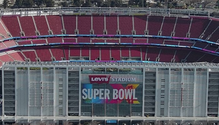 Levi's Stadium, em Santa Clara, palco da final do Super Bowl 60
             -       
        Kirby Lee - 29.jan.2026/Imagn Images via Reuters Connect