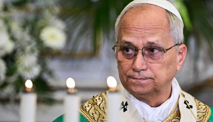 Papa Leão 14 durante missa em Roma 
             -       
        Tiziana Fabi - 13.jul.2025/AFP