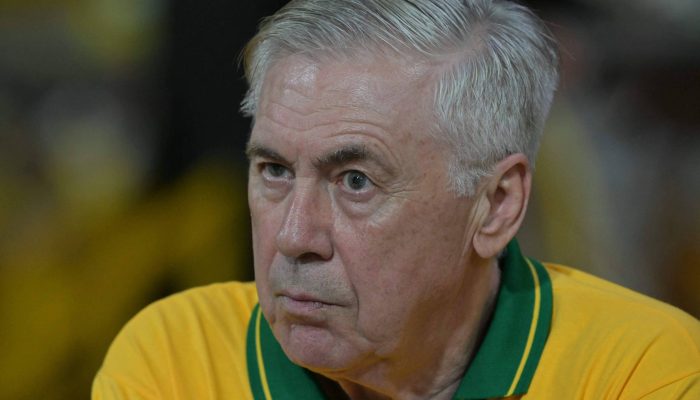 Carlo Ancelotti acompanha desfile no Sambódromo do Anhembi, em São Paulo
             -       
        Nelson Almeida - 14.fev.26/AFP
