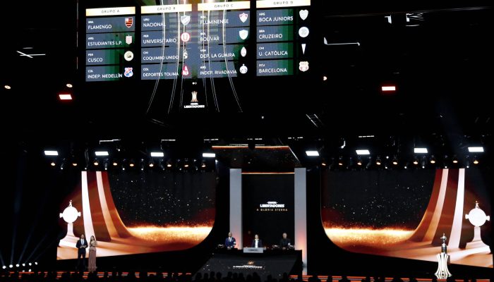 Conmebol realiza evento para sortear os grupos da Libertadores, em Luque, no Paraguai
             -       
        Cesar Olmedo/Reuters