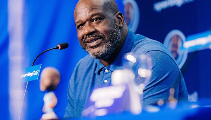 Shaquille O´Neal durante entrevista em São Paulo
             -       
        Vinícius Garcia/Domo/Divulgação Sportingbet