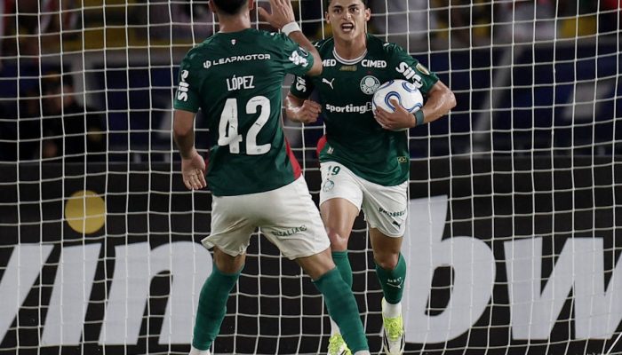 Ramón Sosa celebra gol marcado pelo Palmeiras
             -       
        Luisa Gonzalez/Reuters