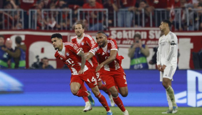 Jogadores do Bayern de Munique celebram gol
             -       
        Michaela Stache/Reuters
