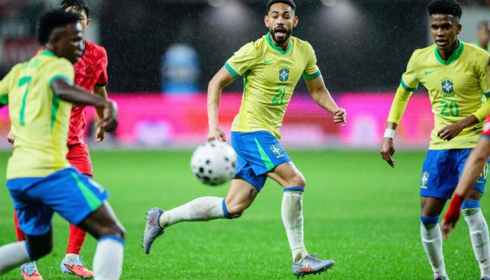 Seleção brasileira faz jogada em amistoso contra a Coreia do Sul
             -       
        Anthony Wallace-10.out.25/AFP