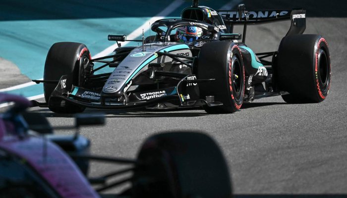Kimi Antonelli, da Mercedes, durante o qualificatório do GP de Miami, neste sábado (2)
             -       
        Chandan Khanna/AFP