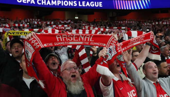 O técnico do Arsenal, Mikel Arteta, comemora a classificação para a final da Campions League após vitória sobre o Atlético de Madri
             -       
        Paul Childs - 5.mai.26/Action Images via Reuters