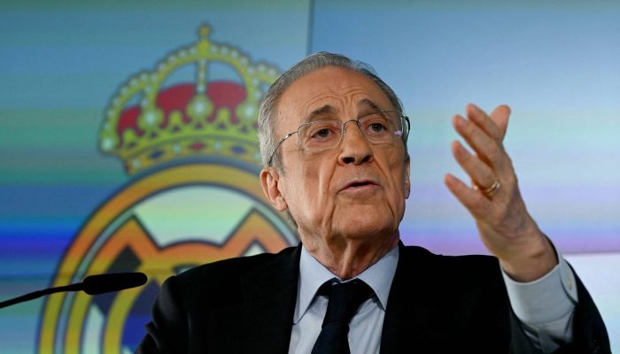 Florentino Pérez concede entrevista a jornalistas no CT do Real Madrid 
             -       
        Javier Soriano - 12.mai.26/AFP