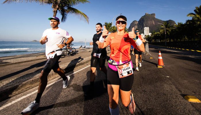 Corredores durante a maratona do Rio de 2026
             -       
        7.jun.26/Divulgação Maratona do Rio